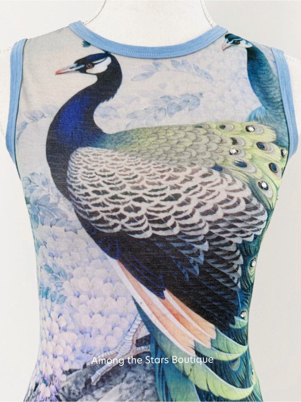 Extremely Rare Y2K Vintage Peacock Rhinestone Sleeveless Top ASO Lizzie McGuire - Picture 6 of 14